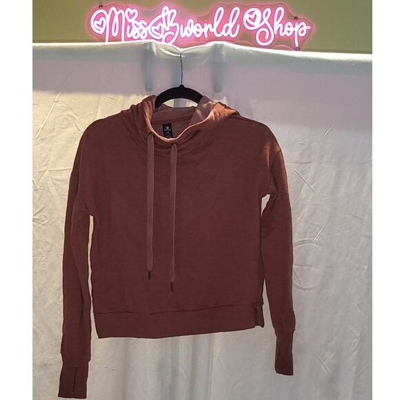 90 Degrees by Reflex Stonewashed Cropped Hoodie Sweater - Size XS - Picture 4 of 4